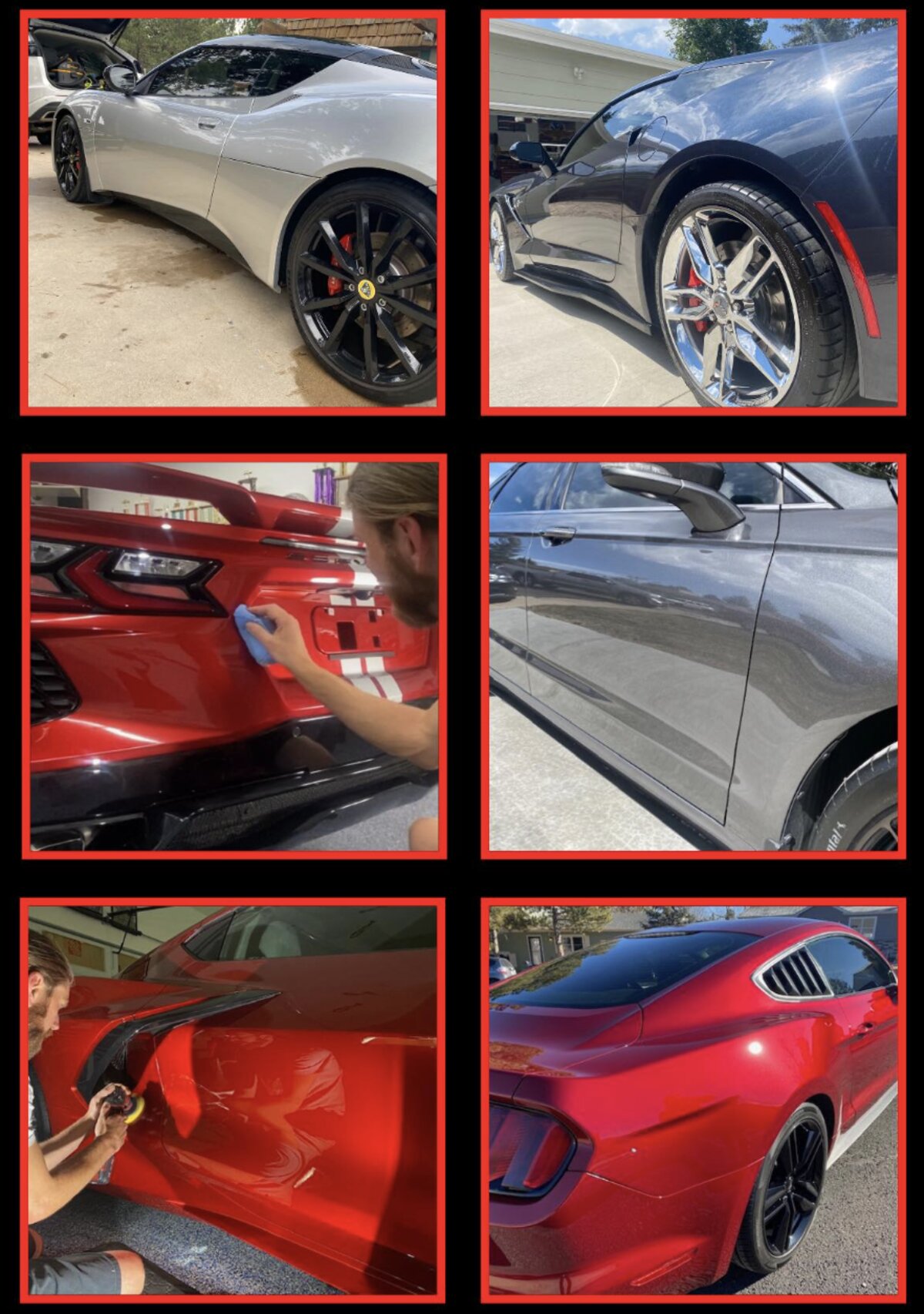 B's & Dub Auto Detailing: paint correction and ceramic coating work on Lotus, Mustang, and Corvette